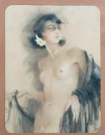 ECOLE FRANCAISE vers 1900
Jeune femme dénudée
Pastel signé en bas à...