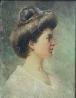 ECOLE FRANCAISE fin XIXème
Portrait de dame de profil
Huile sur toile...