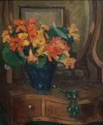 Gustave ASSIRE (1870-1941)
Bouquet de fleurs sur la coiffeuse
Huile sur toile...