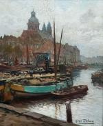 Kees TERLOUW [hollandais] (1890-1948)
Amsterdam, Prins Hendrikkade
Huile sur toile signée en...