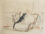 André DIGNIMONT (1891-1965)
Le canapé rose
Aquarelle et encore signée en bas...