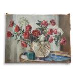 Thérèse CLEMENT (1889-1987)
Bouquet de roses et lilas blancs sur un...