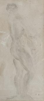 Carl FRISENDAHL [suédois] (1886-1948)
Portrait de dame nue en pied
Dessin signé...