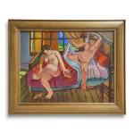 Marcel GONZALEZ (1928-2001)
Deux femmes nues au lit, 1991. 
Huile sur...