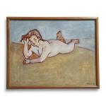 Marcel GONZALEZ (1928-2001)
Femme nue étendue, 1978. 
Huile sur toile signée...