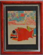 Roger BEZOMBES (1913-1994)
Composition au poisson rouge
Epreuve d'artiste signée en bas...