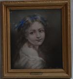Virginie GÉO-RÉMY (XIXème)
Portrait de jeune fille, 1874.
Pastel rehaussé signé, situé...