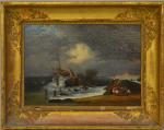 ECOLE FRANCAISE du XIXème
L'attaque provoquant le naufrage
Huile sur toile
27 x...