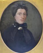 BOUVIER (XIXème)
Portrait de dame, 1874.
Portrait d'homme, 1874.
Paire d'huiles sur toile...