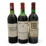3 bouteilles comprenant:
- 1B MOUTON-CADET, Baron Philippe, 1982 (niveau mi-épaule,...