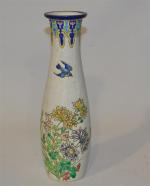 LONGWY
Long vase en grès vernissé à décor floral
H.: 25 cm