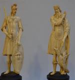 ALLEMAGNE DU SUD?
Quatre sujets en ivoire sculpté représentant différents personnages,...
