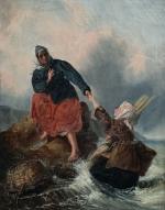 ECOLE FRANCAISE du XIXème
Pêcheuses surprises par la tempête
Huile sur toile
52...