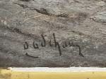 GODCHAUX (XIX-XXème)
Le calfatage des bateaux
Huile sur toile signée en bas...