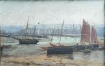 Étienne BOUILLE (1858-1933)
Paimpol à marée basse
Huile sur carton signée en...