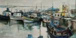 BELBEOCH (XXème)
La Turballe, bateaux de pêche amarrés
Huile sur isorel contresignée...