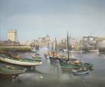 Gabriel AUGIZEAU (1894-1963)
Les Sables d'Olonne, barques de pêche au port,...