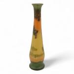 LEGRAS
Vase à long col en verre à décor d'un paysage...