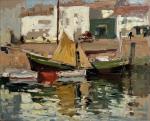 Paul Emile LECOMTE (1877-1950)
L'Ile d'Yeu, bateau à la voile jaune...