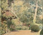 Paul Emile LECOMTE (1877-1950)
Le petit jardin intérieur
Aquarelle signée en bas...