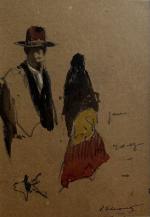 Paul Emile LECOMTE (1877-1950)
Etude de personnages espagnols
Aquarelle signée en bas...