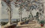 Paul Emile LECOMTE (1877-1950)
La terrasse ombragée
Aquarelle signée en bas à...