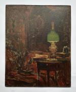 Paul Emile LECOMTE (1877-1950)
La lampe à huile sur la table...