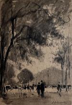 Paul Emile LECOMTE (1877-1950)
Paris, scène de rue
Dessin et lavis signé...