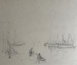 Paul Emile LECOMTE (1877-1950)
Sur les quais
Dessin
25.3 x 27.5 cm (traces...