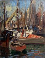 Paul Emile LECOMTE (1877-1950)
Voiliers au port
Huile sur carton
35 x 27...