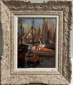 Paul Emile LECOMTE (1877-1950)
Voiliers au port
Huile sur carton
35 x 27...