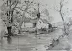 Paul Emile LECOMTE (1877-1950)
Maisons au bord de la rivière
Dessin et...