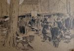 Paul Emile LECOMTE (1877-1950)
Scène de marché
Dessin
11.2 x 15.7 cm (piqûres)