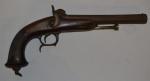 Pistolet d'Officier, modèle 1833. Canon rayé, à pans, ruban, légèrement...