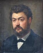 Alexandre Jacques CHANTRON (1842-1918) 
Portrait d'homme, 1874. 
Huile sur toile...