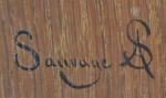 A. SAUVAGE (XIX-XXème)
Retour de chasse
Huile sur panneau signée et monogrammée...