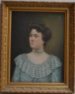 Berthe BEILLEVAIRE (XIX-XXème)
Portrait de dame
Pastel transposé sur toile signé en...