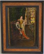 ECOLE FRANCAISE du XIXème
Couple dans un intérieur néo-Renaissance
Huile sur toile...