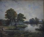 Ernest CHEROT (1814-1883)
Barque près du pont
Huile sur toile signée en...