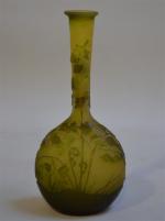GALLE
Vase soliflore à panse de forme méplat, en verre multicouche...