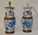 CHINE Nankin
Paire de vases en porcelaine craquelée à décor de...