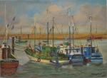 Florent SICHET (1918-2014)
Noirmoutier, chalutiers dans le port de l'Herbaudière, 1962.
Huile...