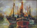 Jean NAVARRE (1914-2000)
Honfleur, bateaux au port
Huile sur toile signée en...