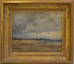 Gustave Edouard LE SENECHAL DE KERDREORET (1840-1920)
Personnages sur la plage
Huile...