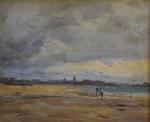 Gustave Edouard LE SENECHAL DE KERDREORET (1840-1920)
Personnages sur la plage
Huile...