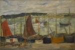 Lucie CARADEK (?-1936)
Personnages sur le port près des bateaux
Huile sur...