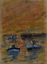 Fanch LEL (né en 1930)
Piriac, bateaux au soleil couchant
Huile sur...