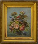 Henri Émile BRUNNER-LACOSTE (1838-1881)
Bouquet de fleurs printanières, 1851.
Huile sur toile...