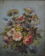 Henri Émile BRUNNER-LACOSTE (1838-1881)
Bouquet de fleurs printanières, 1851.
Huile sur toile...