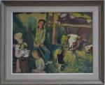 Henry SIMON (1910-1987)
Vendée, scène familiale dans l'étable
Gouache et aquarelle signée...
